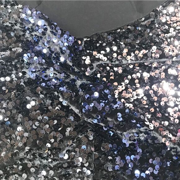 FREE‎ PEOPLE Glitter & Gold Sequin Velvet Midi Dress Blue Black Size Medium New - Picture 14 of 16